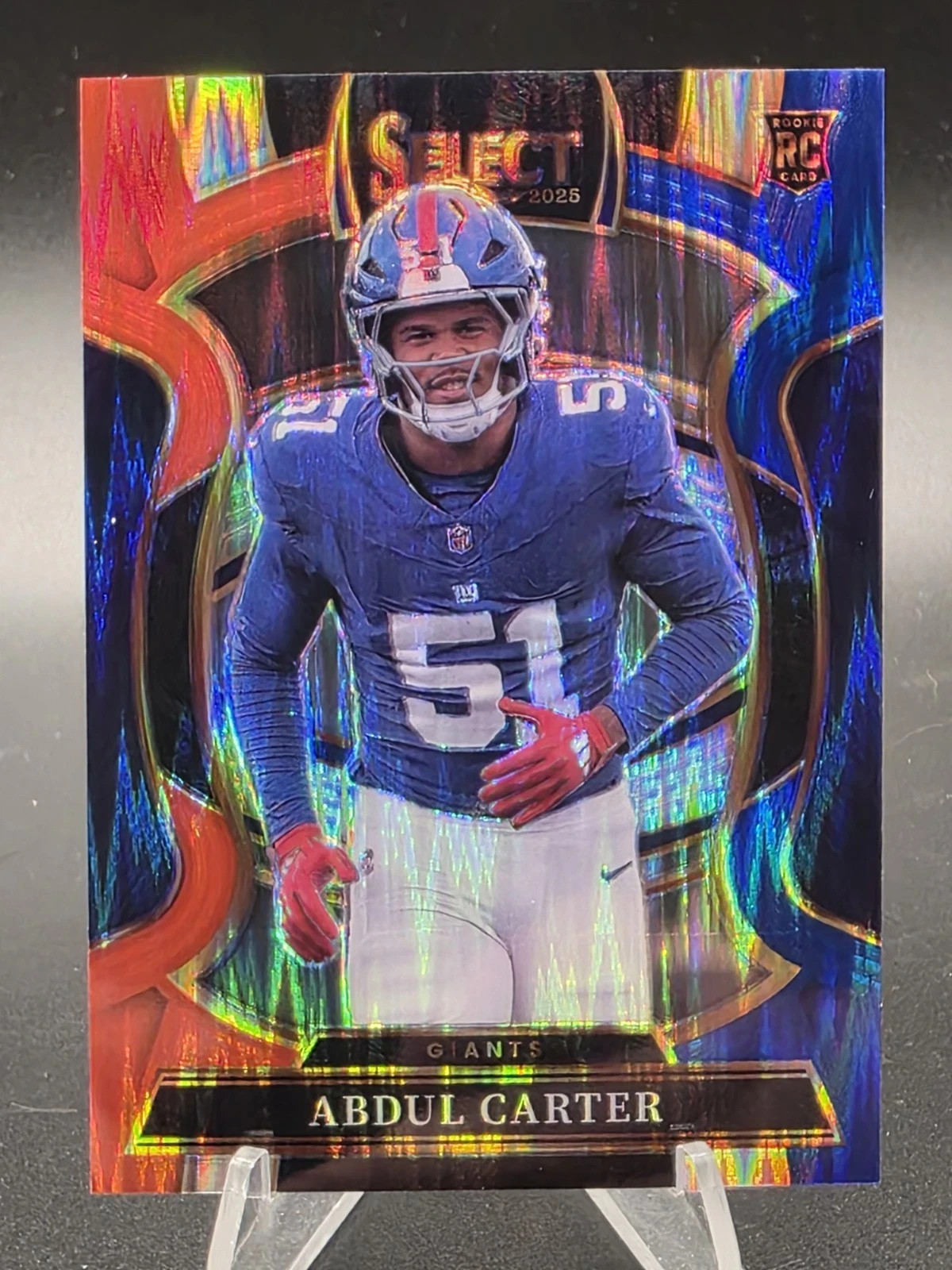 Abdul Carter 2025 Panini Select #95 Concourse Red & Blue Prizm Shock (RC)