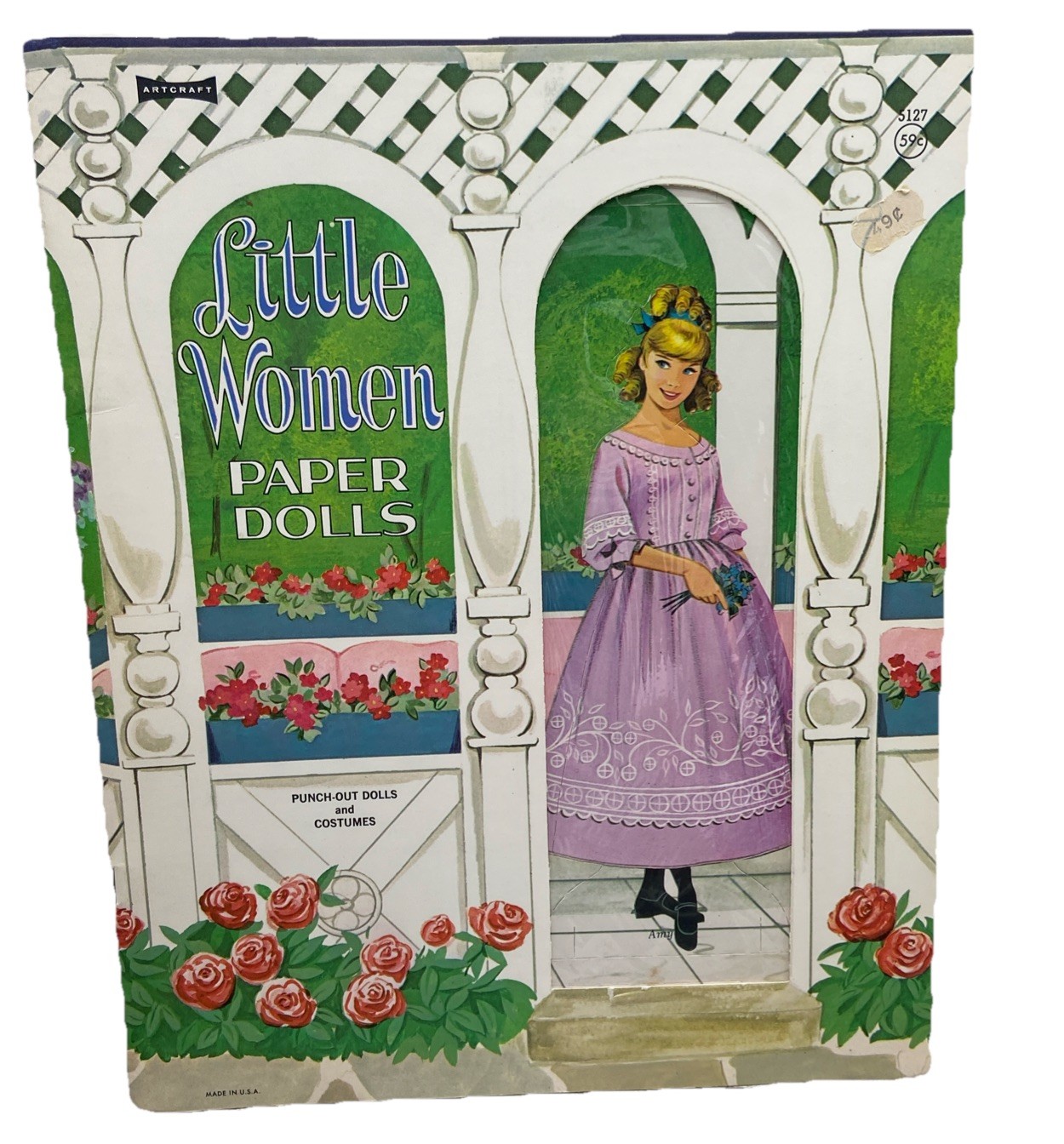 Vintage 80s/90s Little Women Paper Dolls 5 Dolls with Costumes Punch Out USA{122