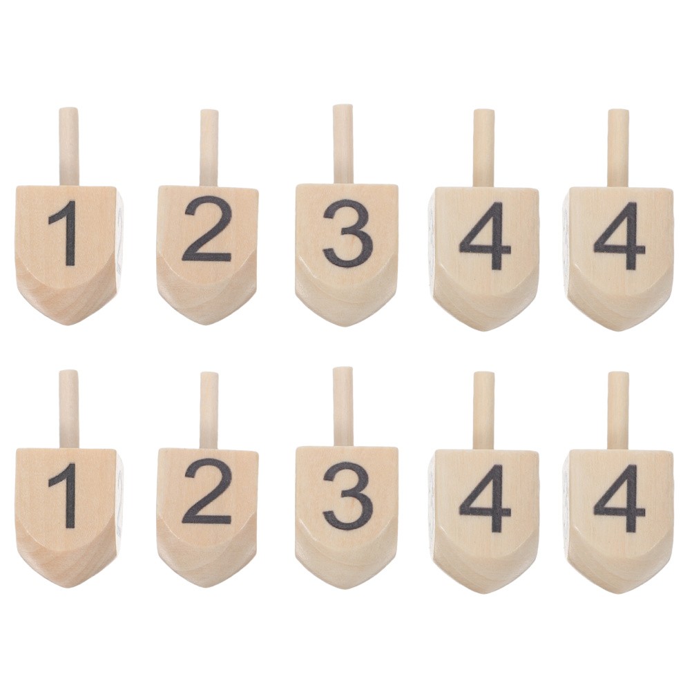  10pcs Hanukkah Wood Dreidels: DIY Unfinished Natural Wooden Chanukkah Dreidels