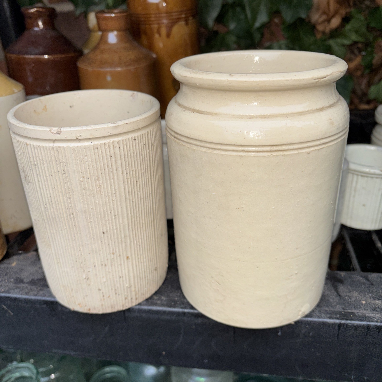 31b large rolled lop jam pot  stoneware crock pot 