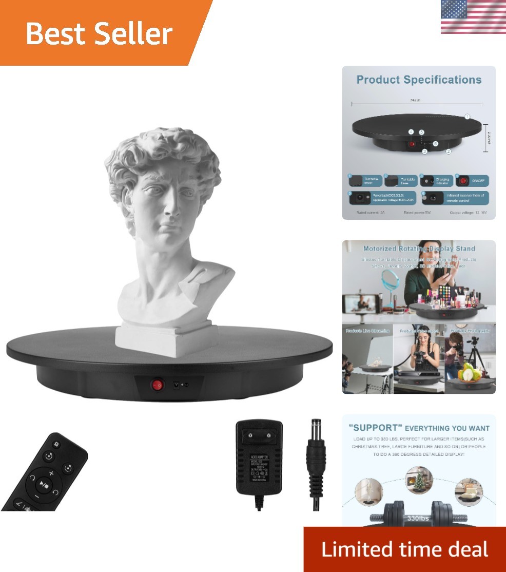 Versatile 330 lbs Electric Rotating Display Stand for Photography & Exhibitions