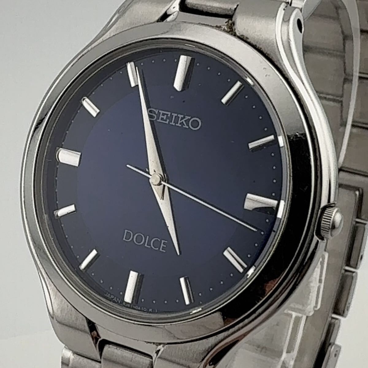 SEIKO 8J41 0A10 Dolce Quartz Watch Navy Dial Mens Wristwatch Timepiece FromJapan