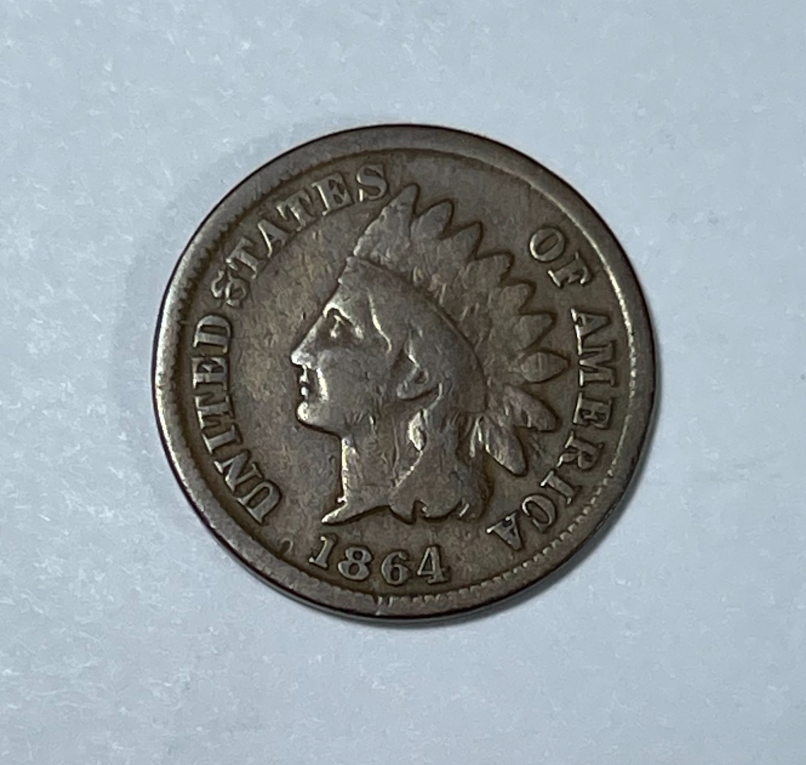 1864-L Indian 1C (16954) VG lite cleaning.