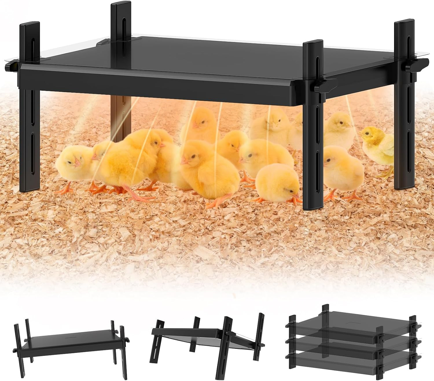 Large Brooder Plate for Chicks, 15"X 12.6" for 20 Baby Chicks, 49W Radiant-Heat 