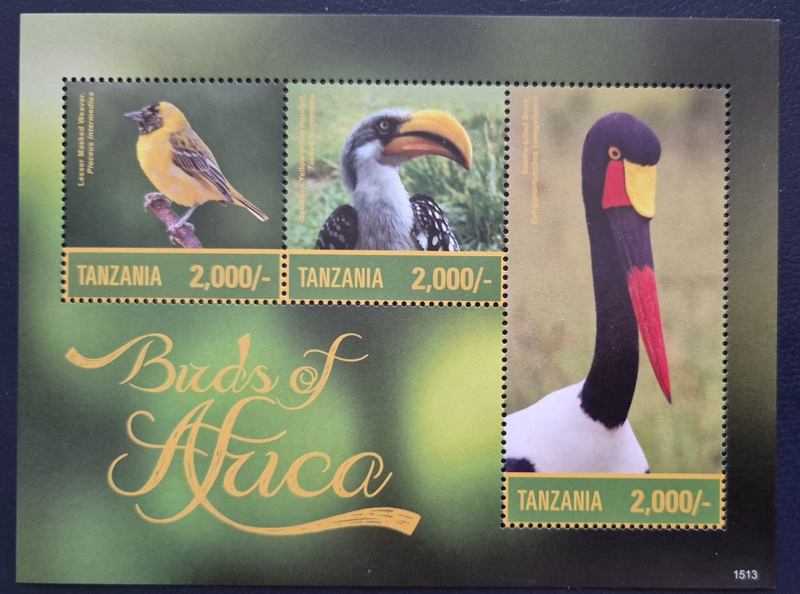 Tanzania 2016  / Birds of Africa - Stork, Hornbill...  / 3v ms
