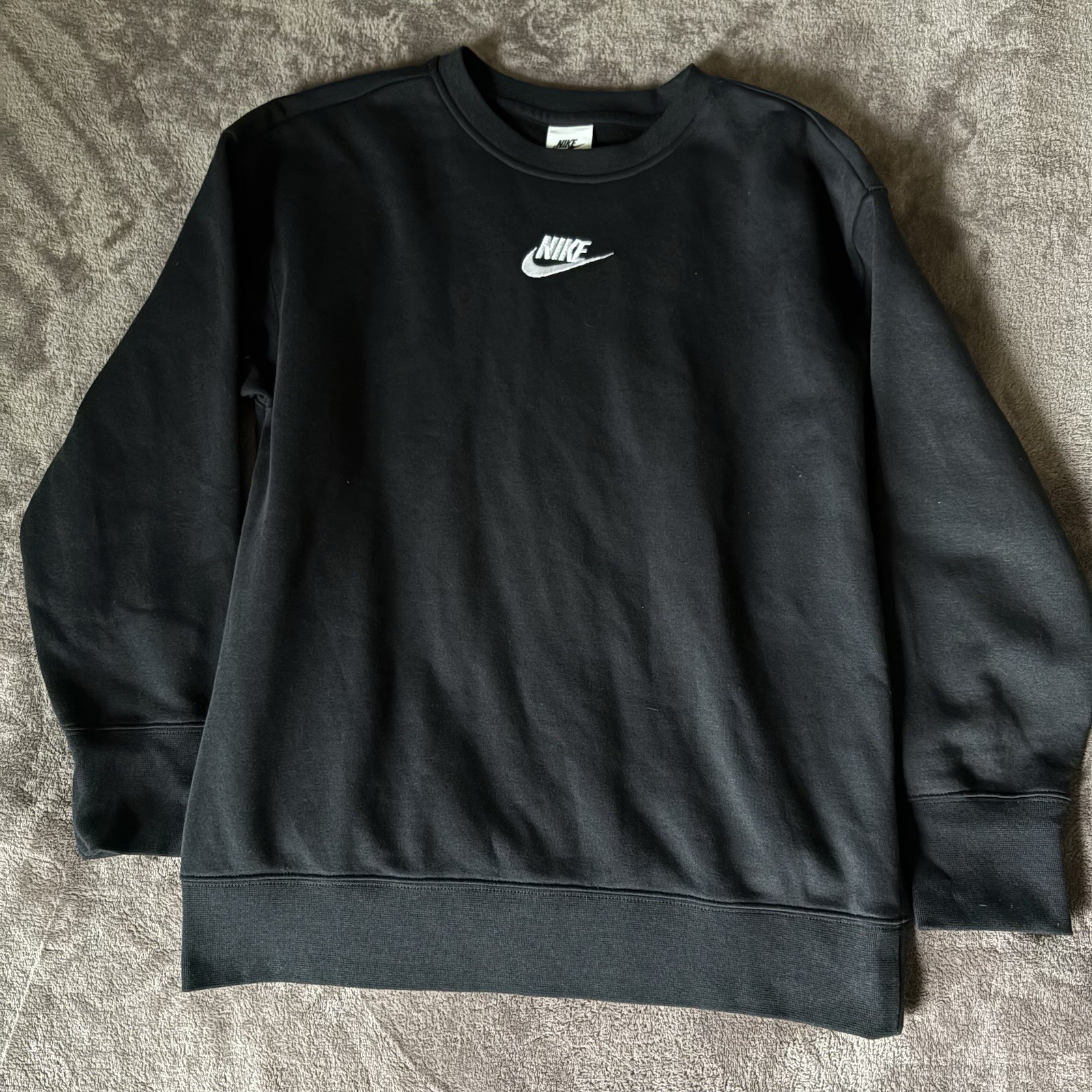 Nike Sportswear Club Cotton Blend Kids/Youth L Crewneck Sweatshirt Black
