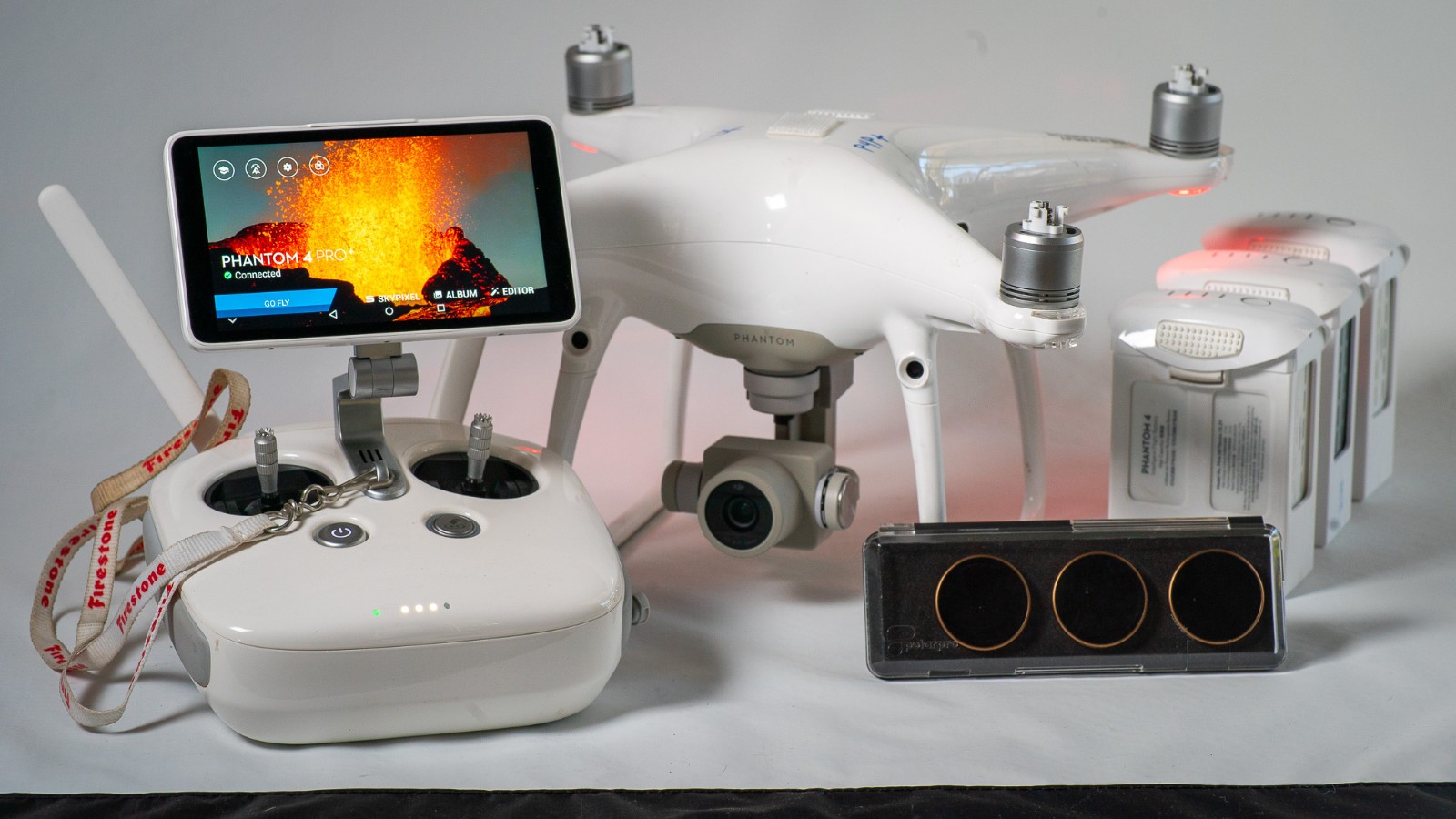 DJI Phantom 4 Pro Plus + Kit w/5.5" HD Remote, 4 batts and Hard Case, w/extras