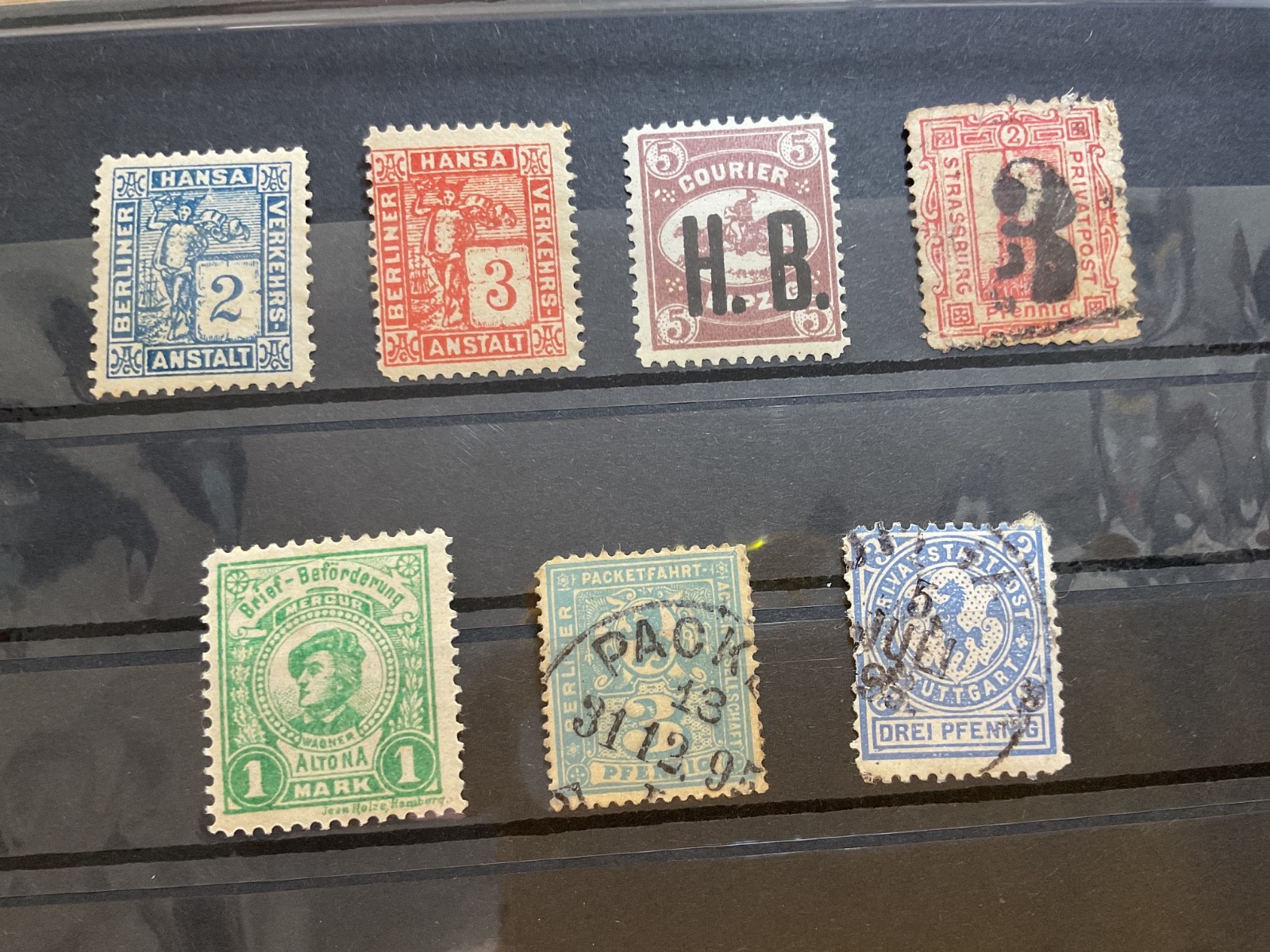 German private courier mounted mint or used stamps   B3563