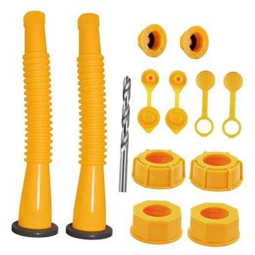 Gas Can Spout Replacement, Gas Can Nozzle. Spout Length is 8.1 in, 2 Kits