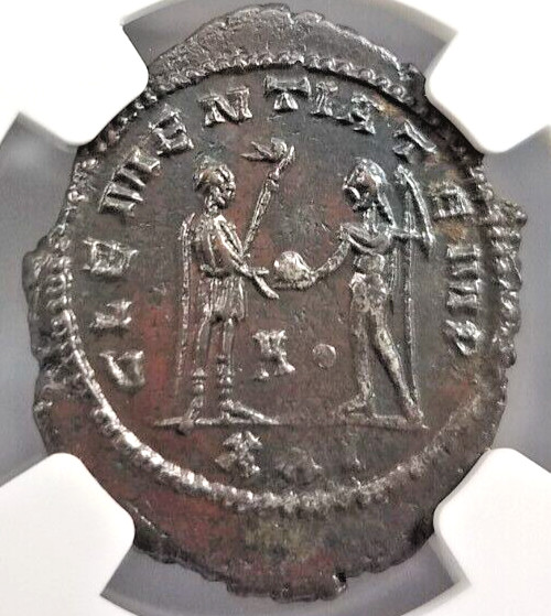 Probus Roman Empire NGC AU Aurelianianus Soldier Spear Branch Sphere Clementiate