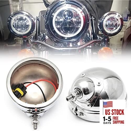 1 Pair 4.5 Inch Fog Light Housing Bucket Bracket 4.5 inch Silver Light Housing