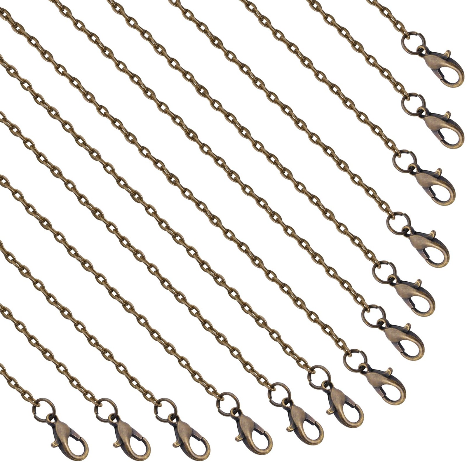 Lemonkey 24 Pack Necklace Chains Bulk,Bronze Plated DIY Cable 22inch, Bronze 