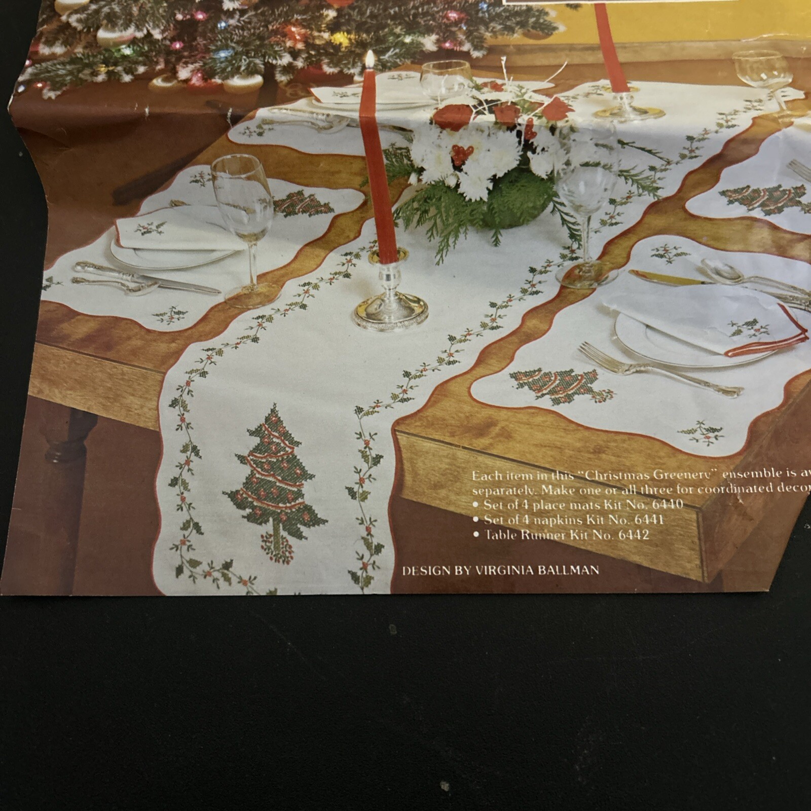 Paragon Needle craft Table Runner Started Preowned 68 X13