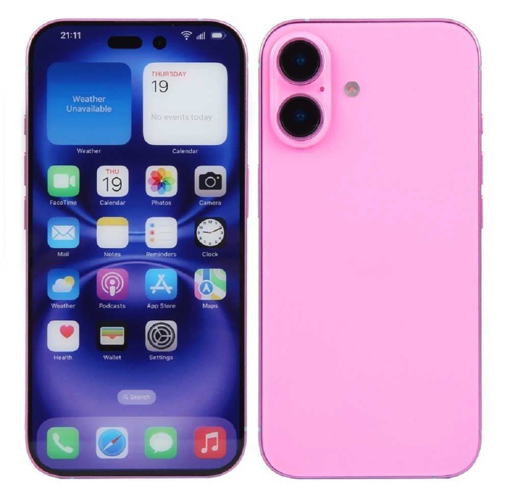 Dummy Display Showcase Phone 16 Plus Mobile Smartphone 1:1 Non Work Kid Toy Pink