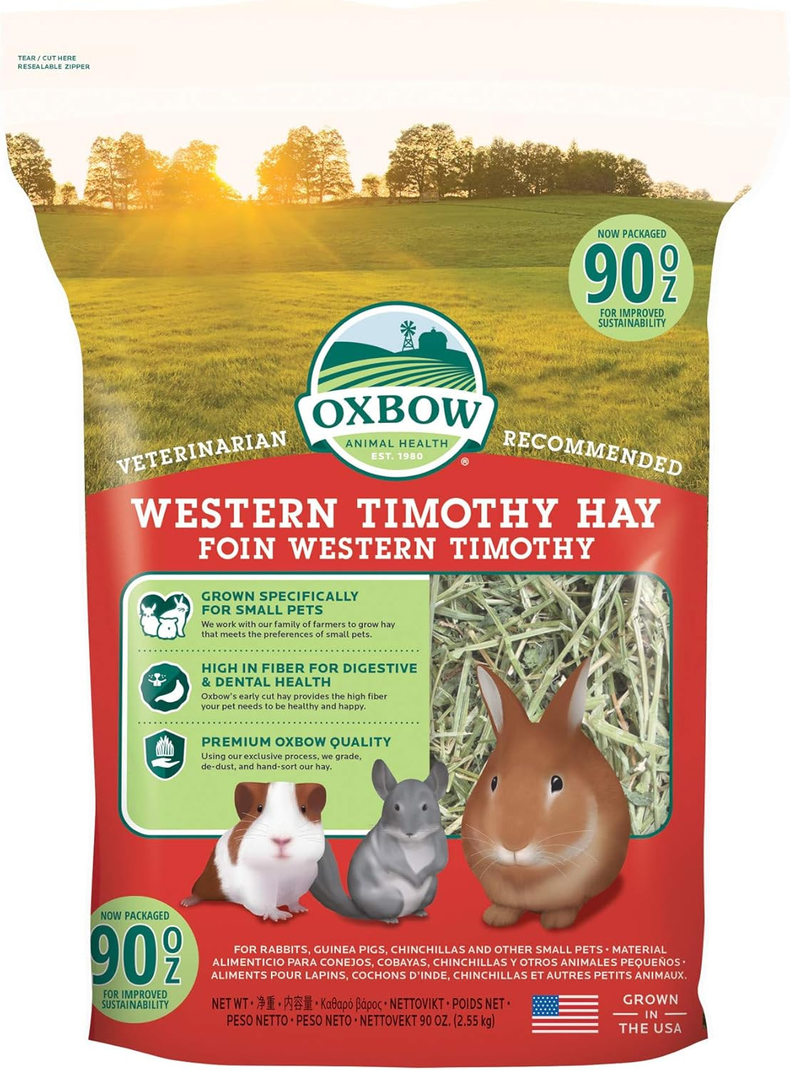 Western Timothy Hay, Guinea Pig Hay, Small Pet Bunny Supplies, All Natural Grass