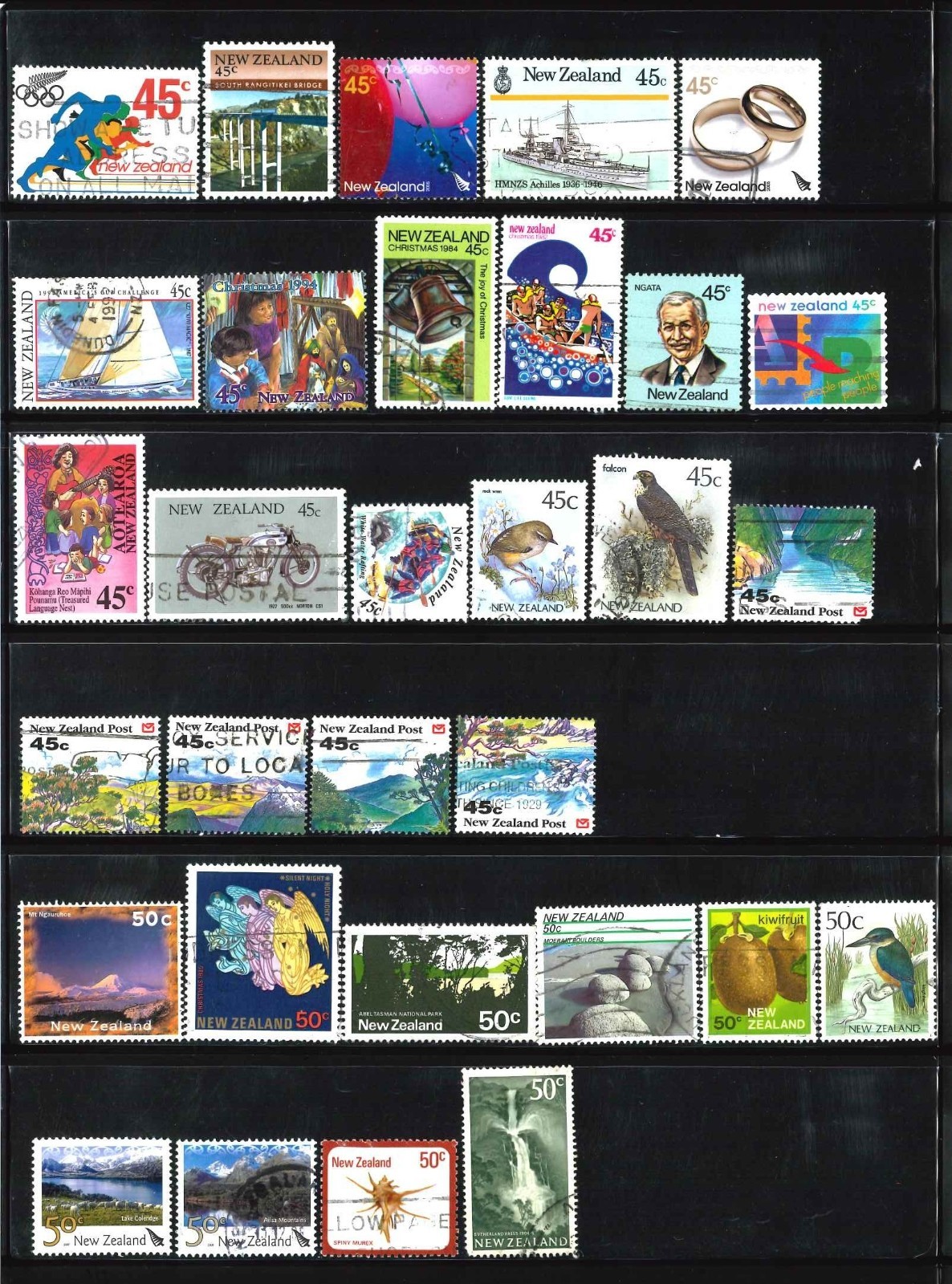 New Zealand, 45c to 90c Stamps (76), Assorted, Used