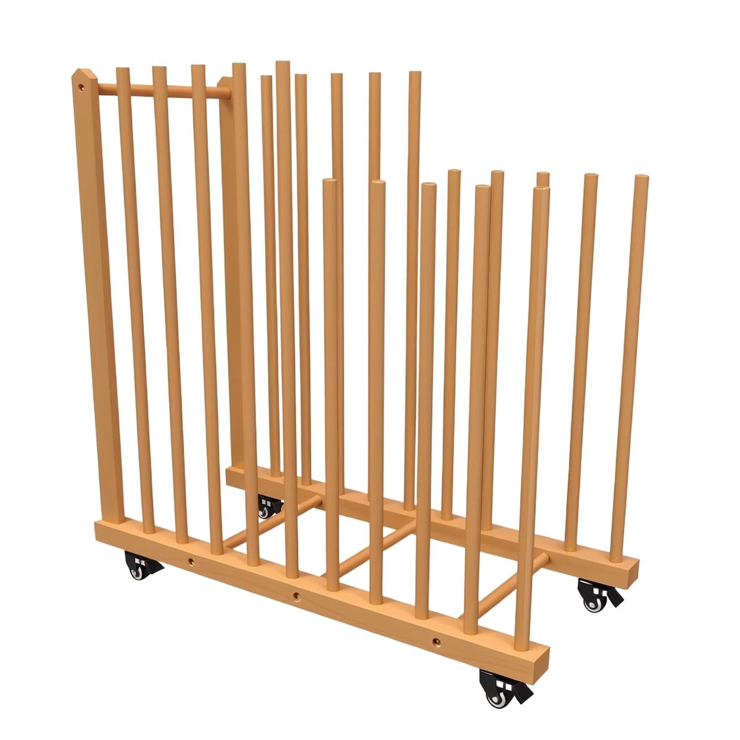 Art Storage Rack,Wood Art Drying Storage Stand with Hand&Caster Wheels , Art ...