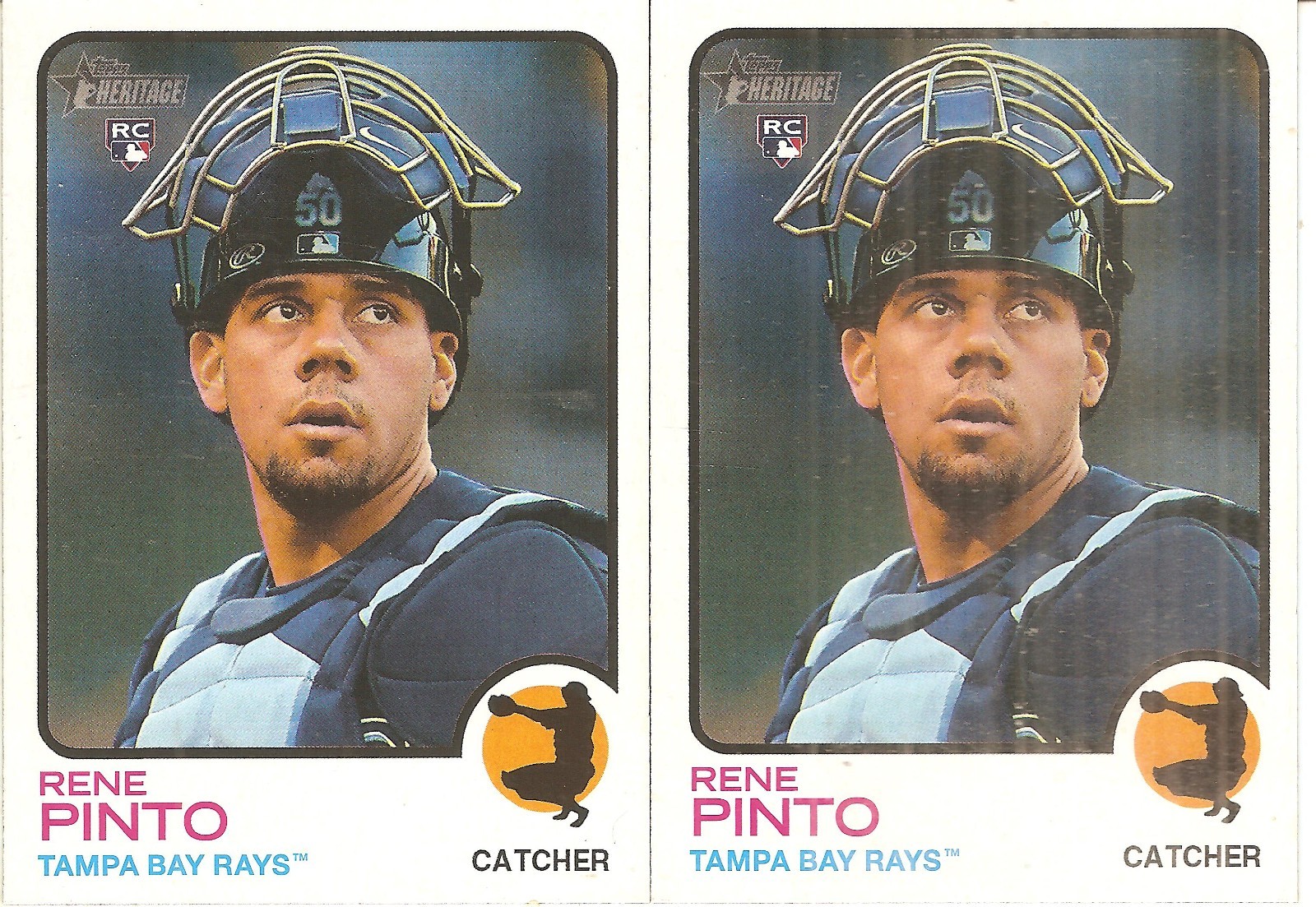 2 CARD 2022 TOPPS HERITAGE RENE PINTO ROOKIE BASEBALL CARD LOT