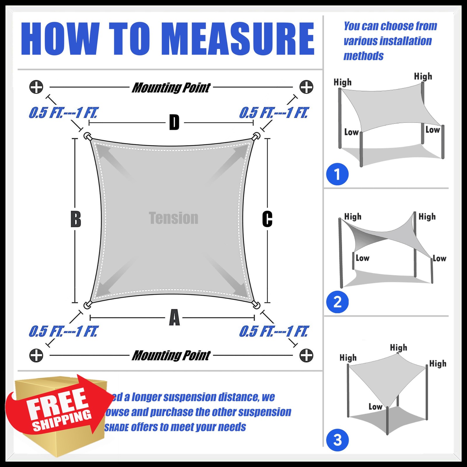 Royal Shade Beige 14'x16' Rectangle Sun Sail UPF50+ Heavy Duty Patio Canopy