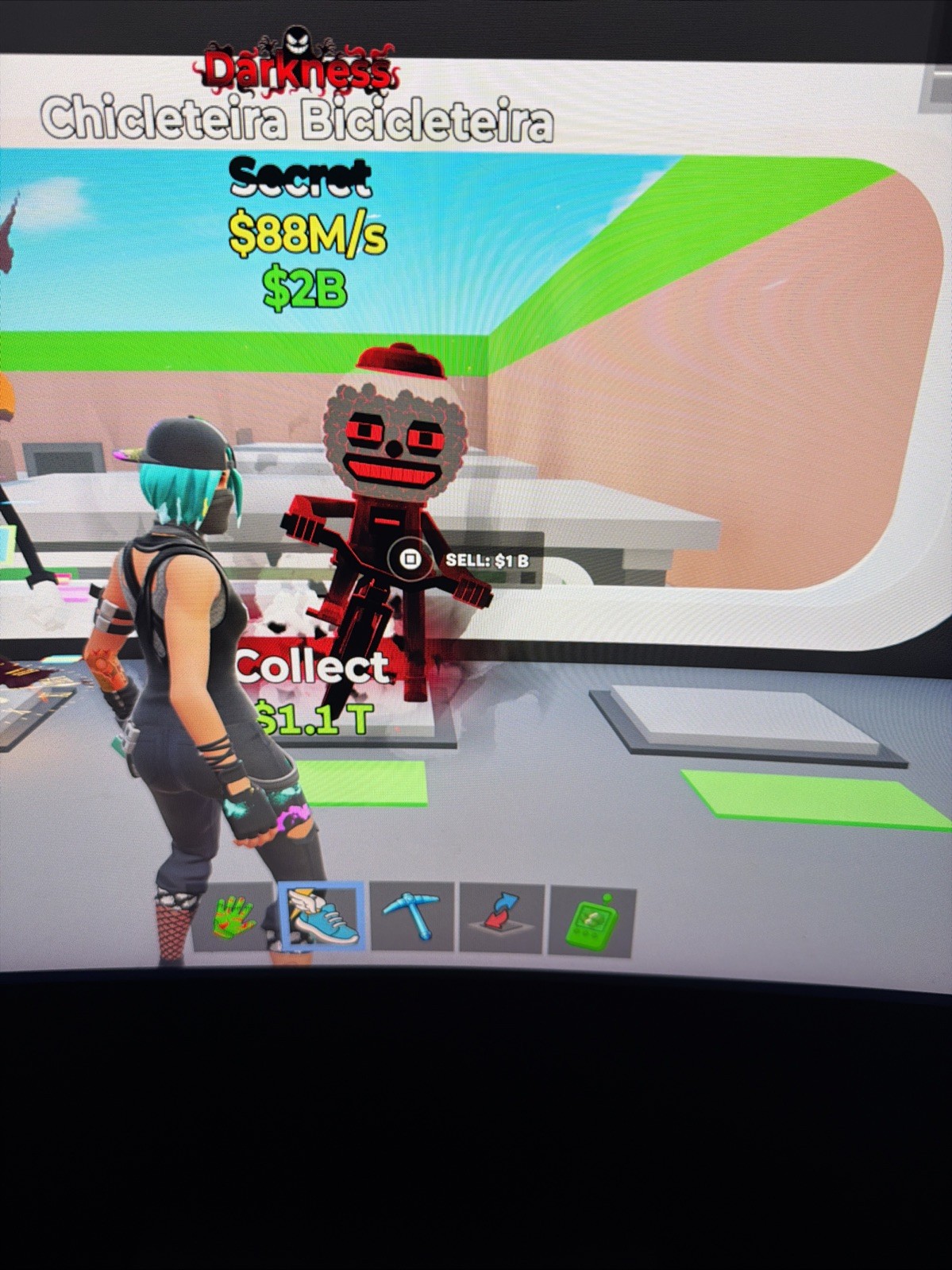 Fortnite Steal A Brain Rot  Chicleteira Bicicleteira Darkness 88m/s Rare ￼￼