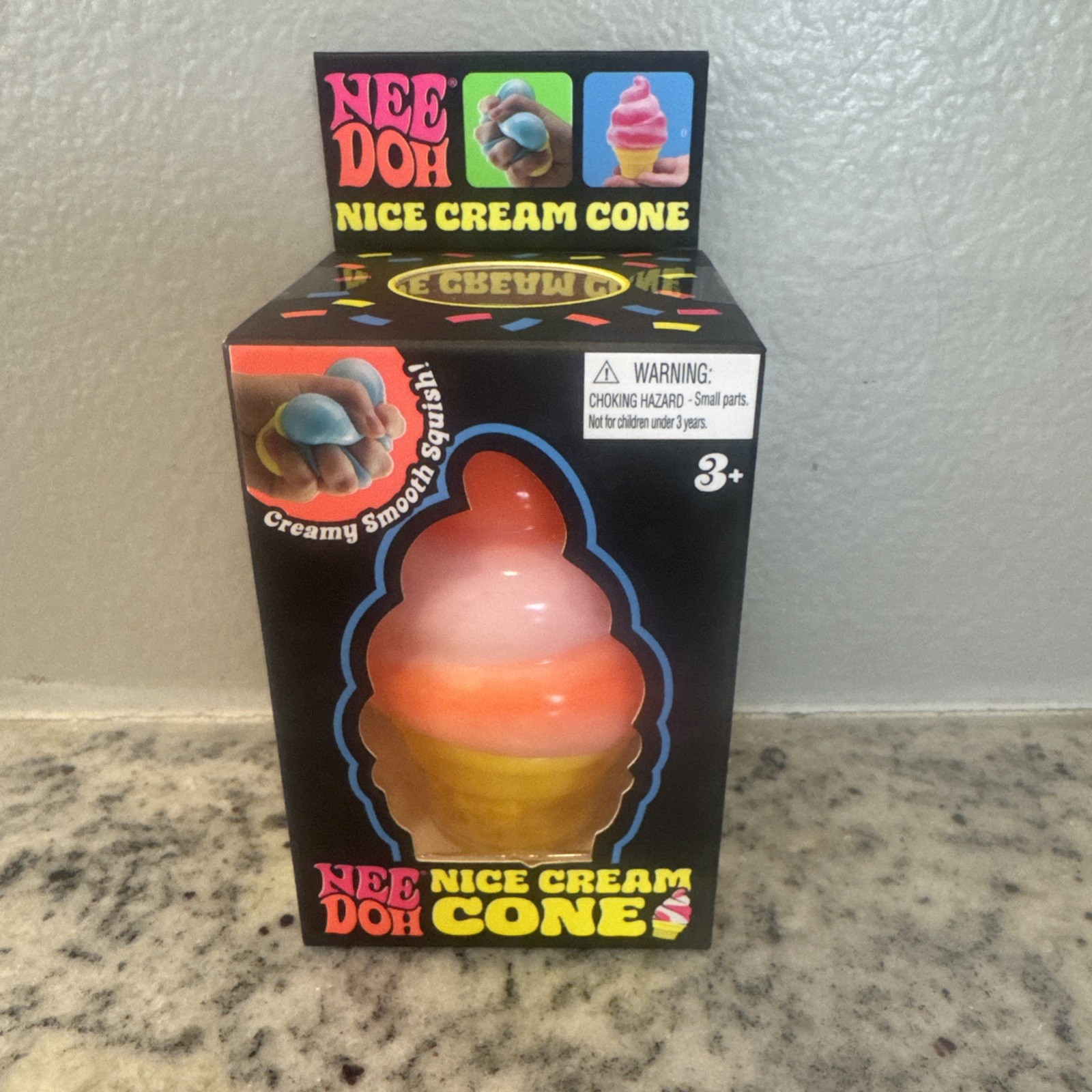 ORANGE NeeDoh NICE CREAM CONE Ice Cream Squishy Toy 2026 NEE DOH Stress Ball NEW