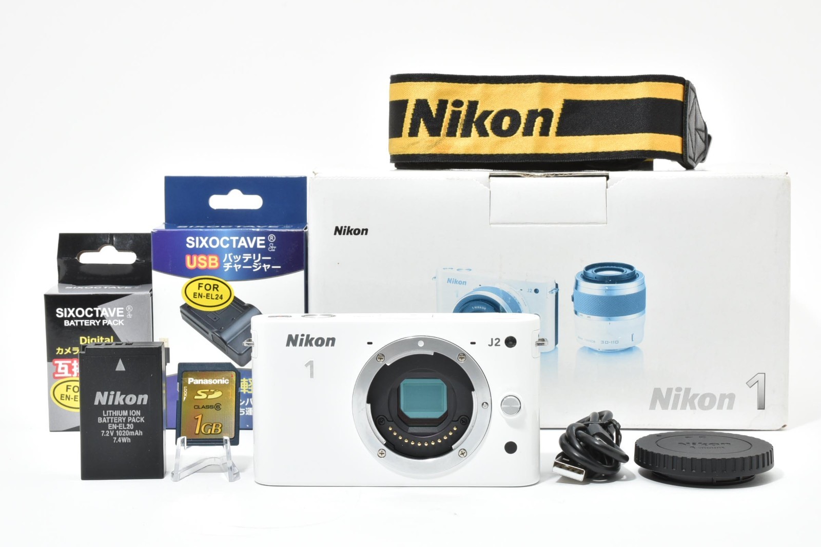 Exc Nikon 1 J2 Digital Camera Body Shutter Count565 w/Battery x2 White 921