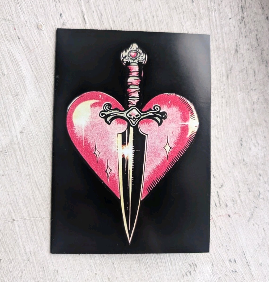 Vintage Valentines Day Cards Love Red Hearts Dagger And Envelope Lot Of 2 Pc Pcs