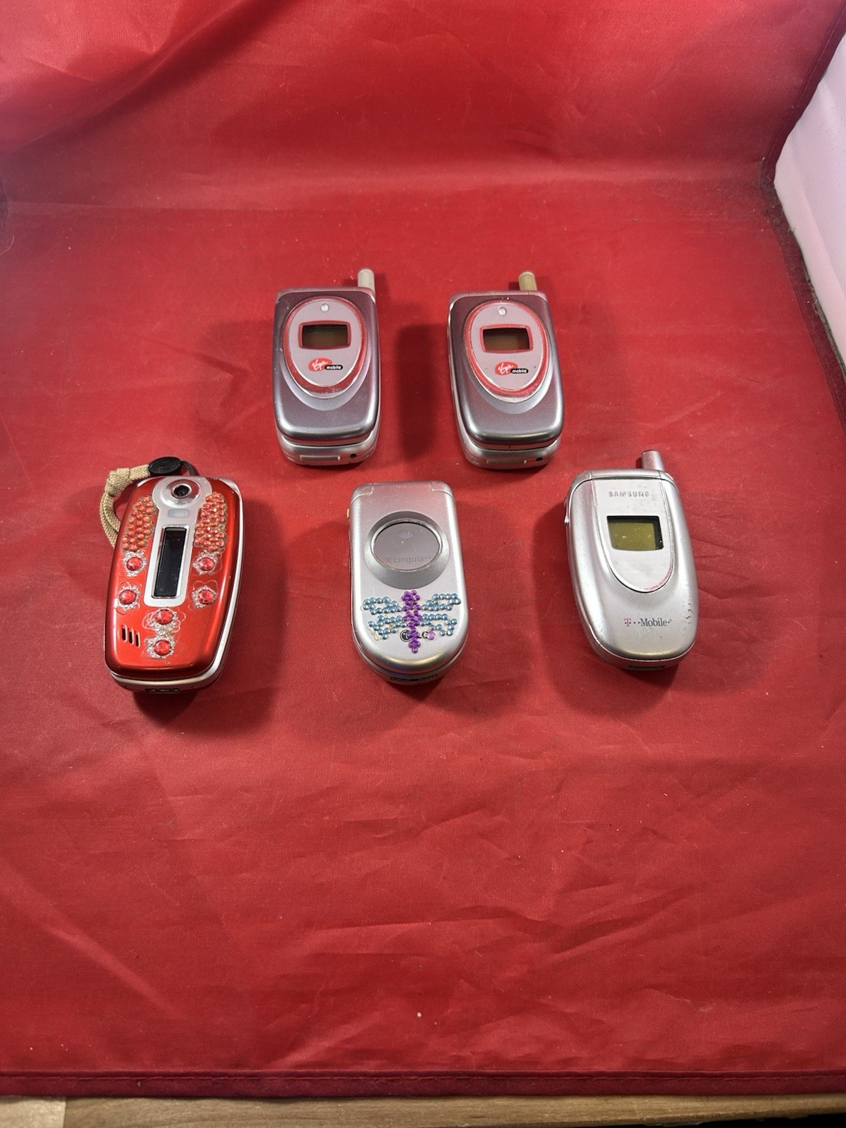 Lot Of Five Flip Phones 2000s Untested Used