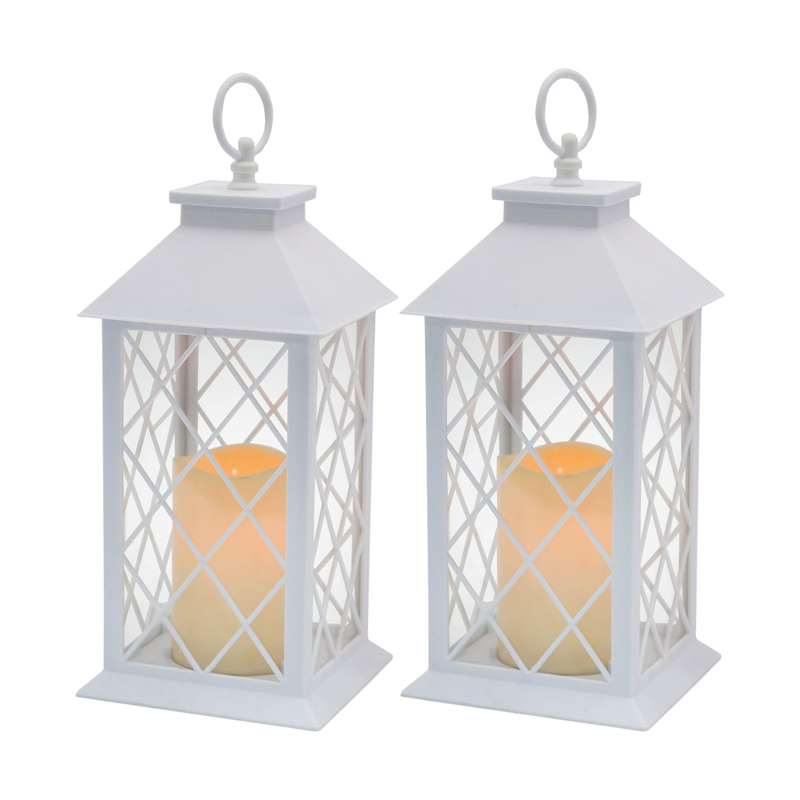 YAKii Decorative Candle Lantern with LED Flameless and White2 PCS 