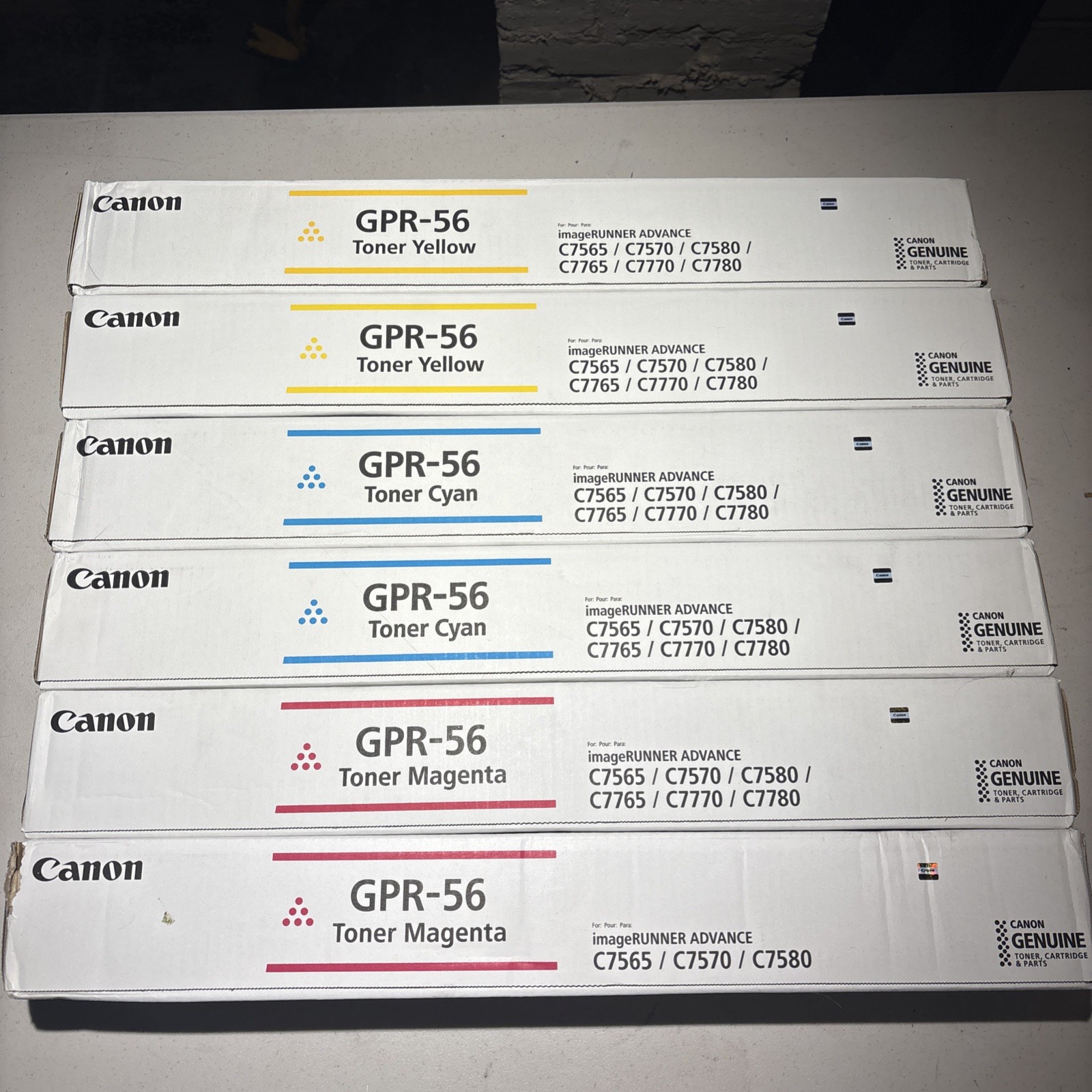Canon GPR-56 Toner Cartridge Lot Of (6)- Cyan, Magenta, Yellow (CYM) imageRUNNER