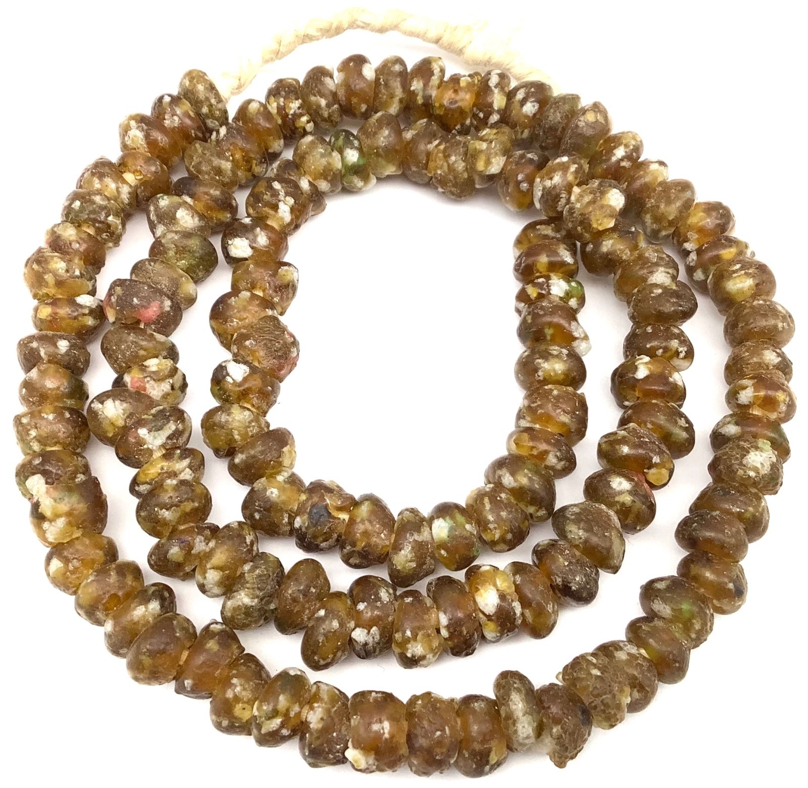 Beads Ligth Amber mixed Crumb Krobo recycled Glass African trade Beads-Ghana