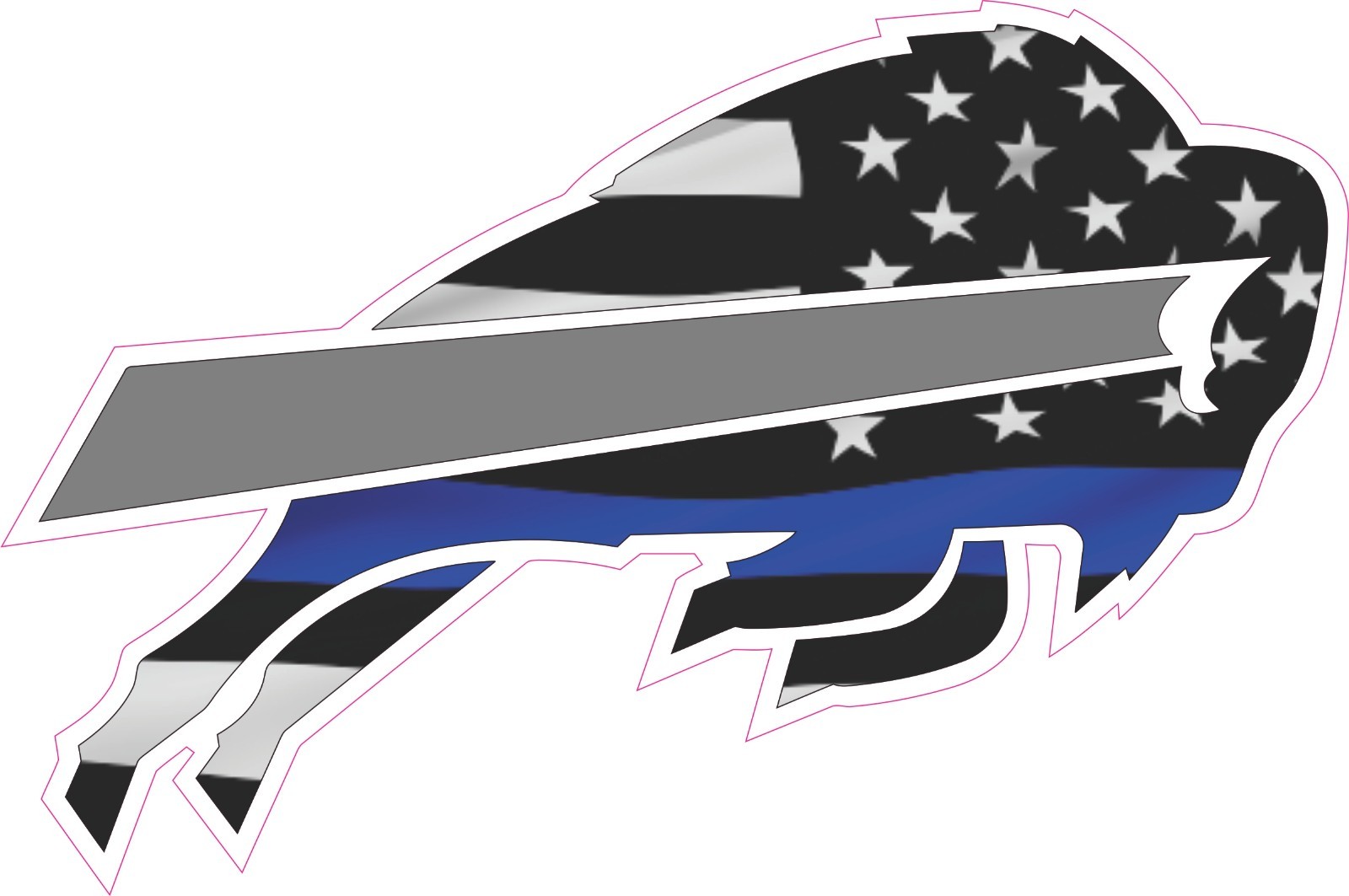 Buf Blue Line  Inspired Mini  Football Helmet Decals