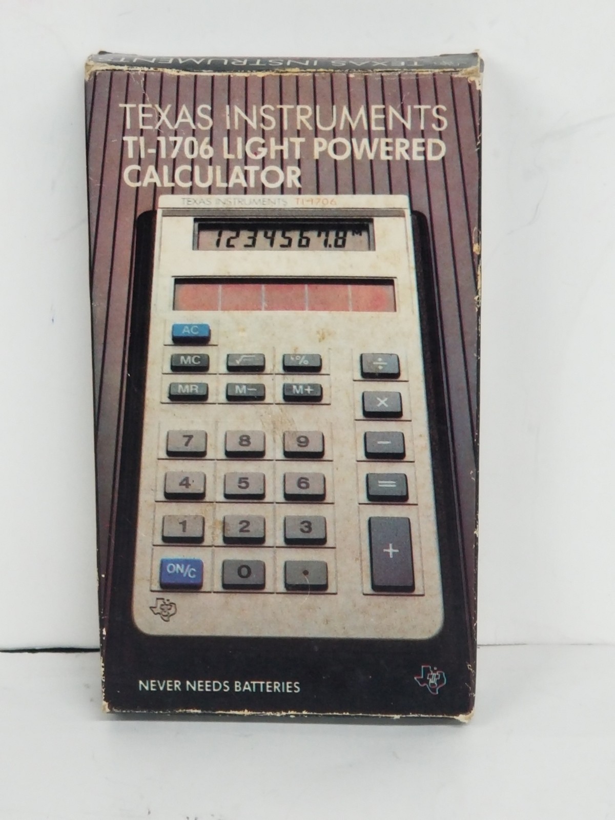 Vintage Calculator Texas Instruments TI-1706 Working With Box