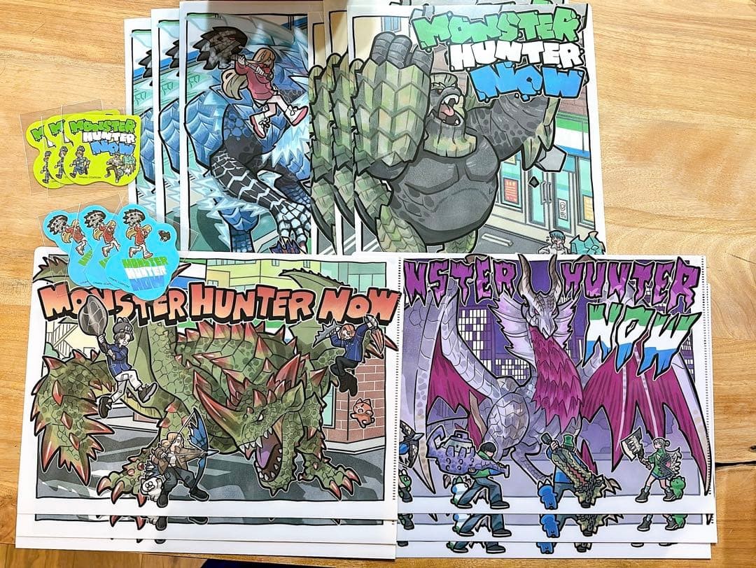 Monster Hunter NOW Clear File Set with Stickers, 4 Designs, Family Mart Exclusi