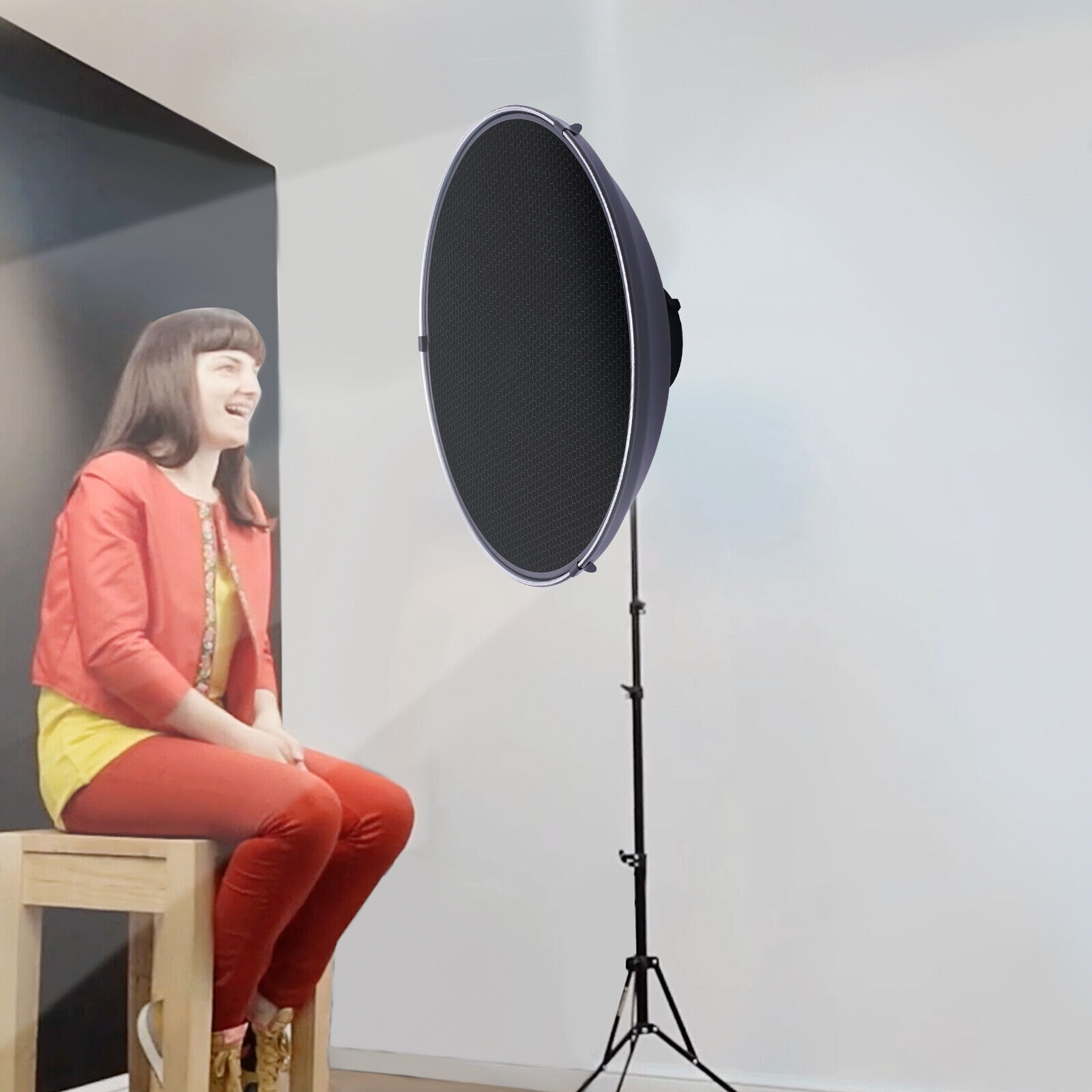 Reflector Beauty Dish w/ 60�� Honeycomb Grid for Bowens Mount Studio Flash Light