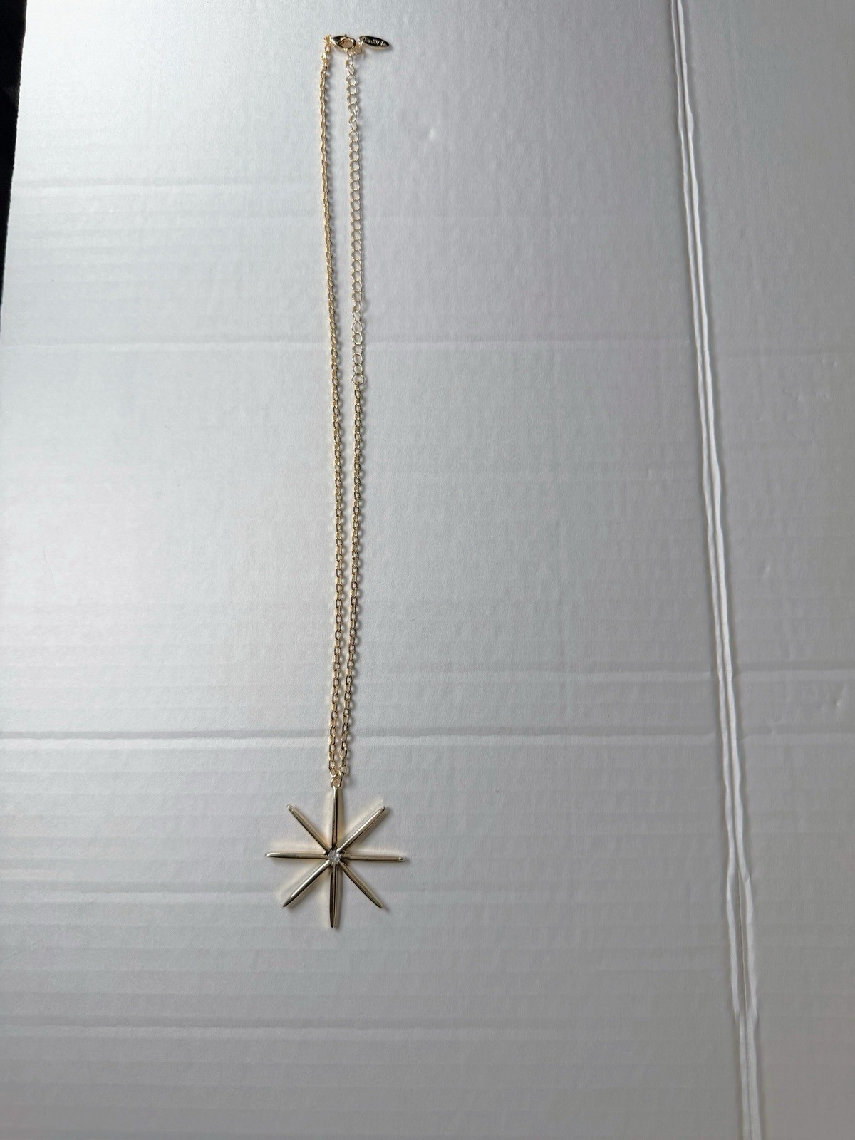 Ettika Gold Necklace Star Pendant Cubic Zirconia Adj Length 15-21” Regencycore
