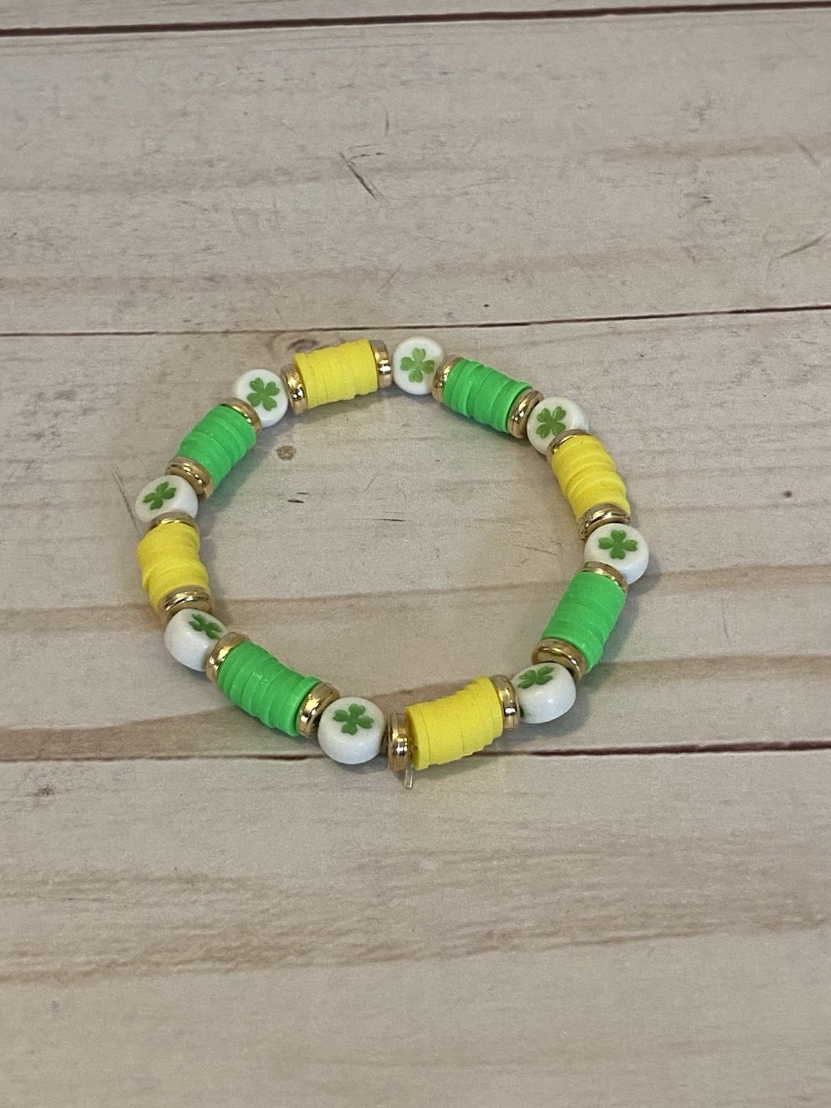 St Patrick Bracelet Shamrock Bracelet Beaded Bracelet Girls Kids Jewelry Gifts