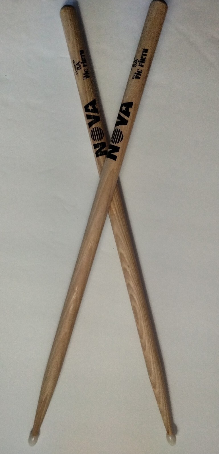 Pair of NOVA Drumsticks Hickory 5A by Vic Firth 16"Long Nylon Tips