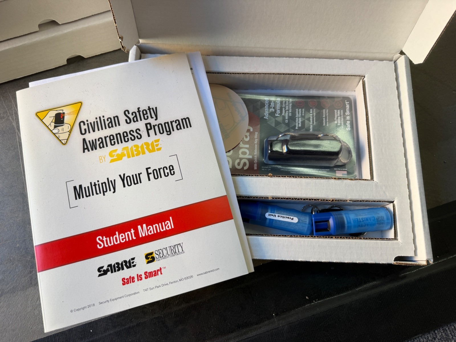 LOT 4 SABRE Pepper Spray Self Defense Civilian Safety Awareness Program Kits NEW