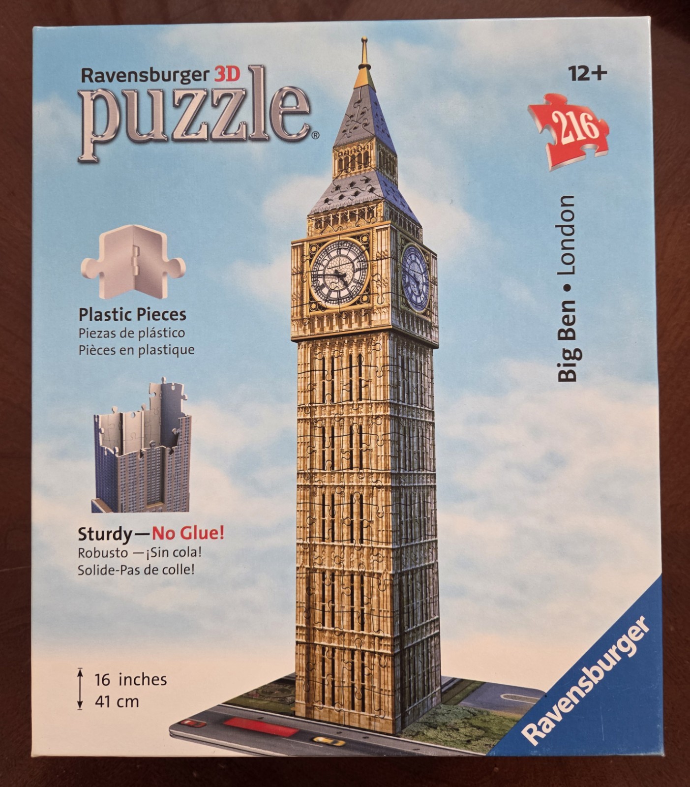 Ravensburger 3D Puzzle-Big Ben London -216- Pc Plastic Pieces- 16” Tall 