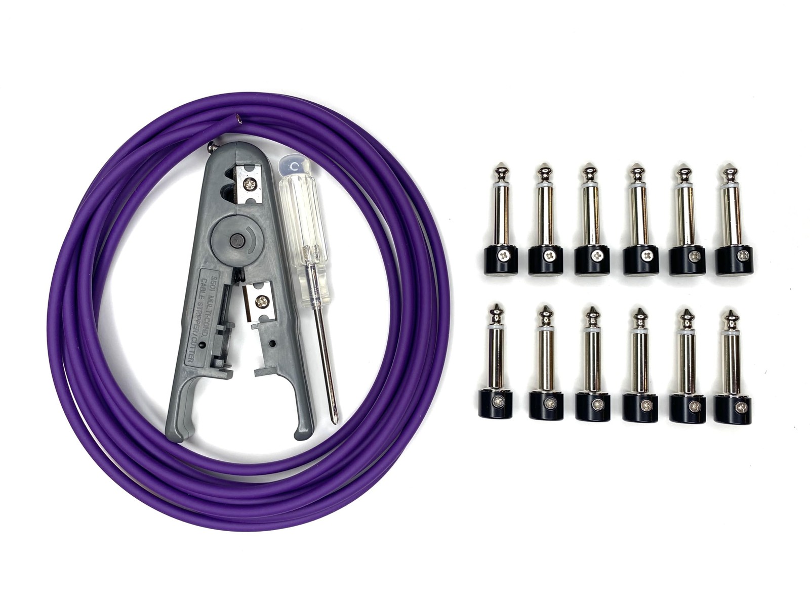 12 ft Purple Guitar Pedal Patch Cable Kit (6 Pack, Solderless, Customizable, ...