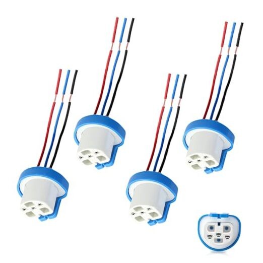 9007 9004 HB1 HB5 High Temperature Ceramic Headlight Harness, 4-Packs 9007 