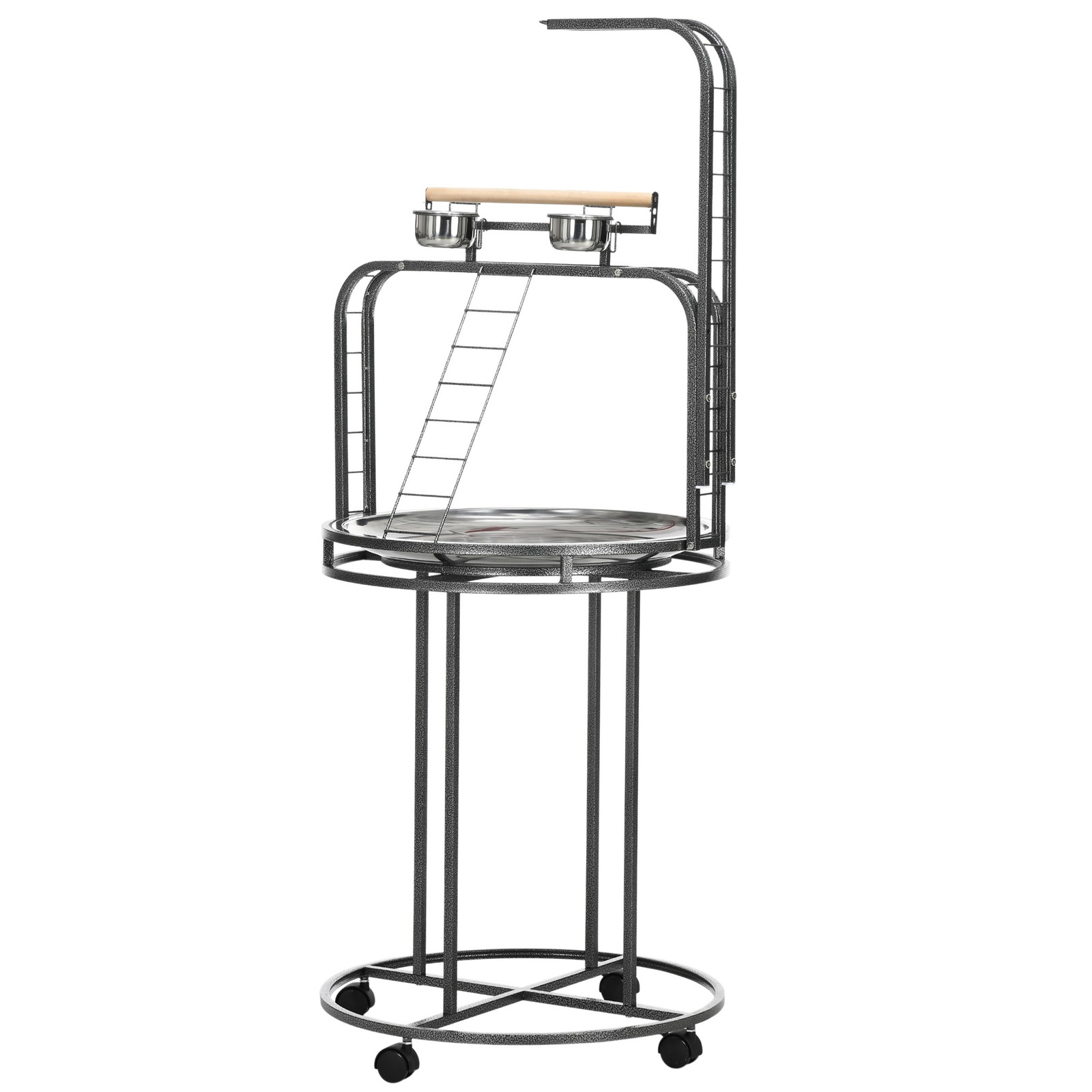 Parrot Stand Large Bird Perch Stand with Toy Hook & 3 Ladders Parrot Perch Bird