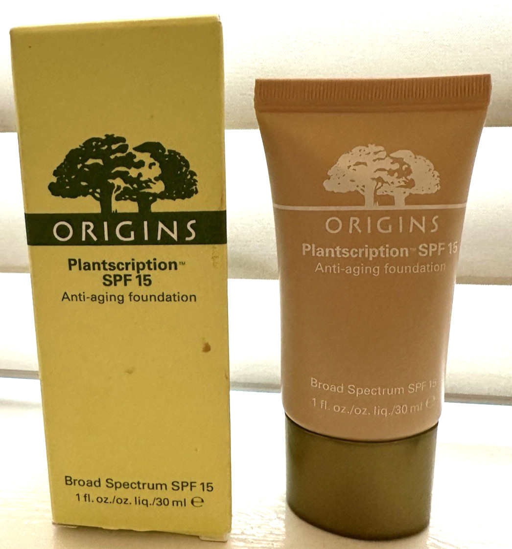 ORIGINS PLANTSCRIPTION SPF 15 ANTI-AGING 02 LIGHT TO NEUTRAL FOUNDATION 1 OZ NIB