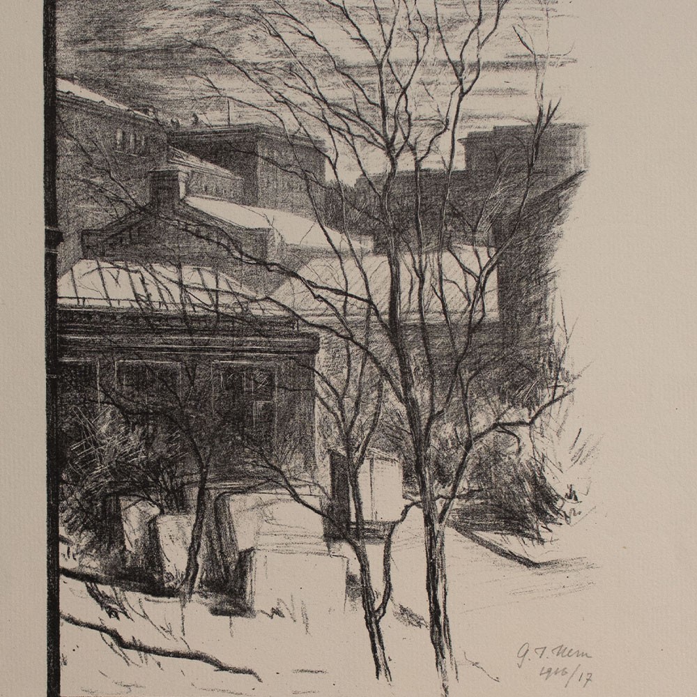 Guido Joseph Kern Berlin historical view sign lithograph on laid paper 1916/17