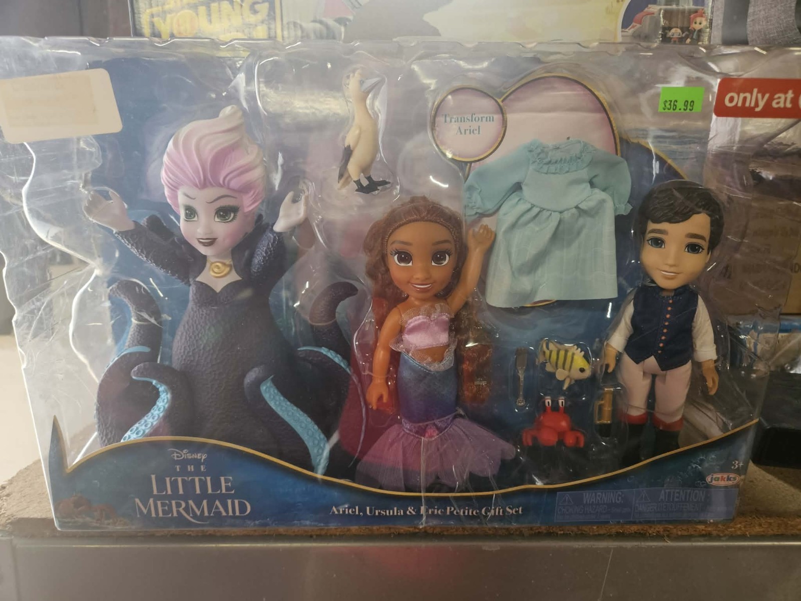 JAKKS Pacific Little Mermaid Ariel, Ursula & Eric Petite Doll Set w/ Accessories