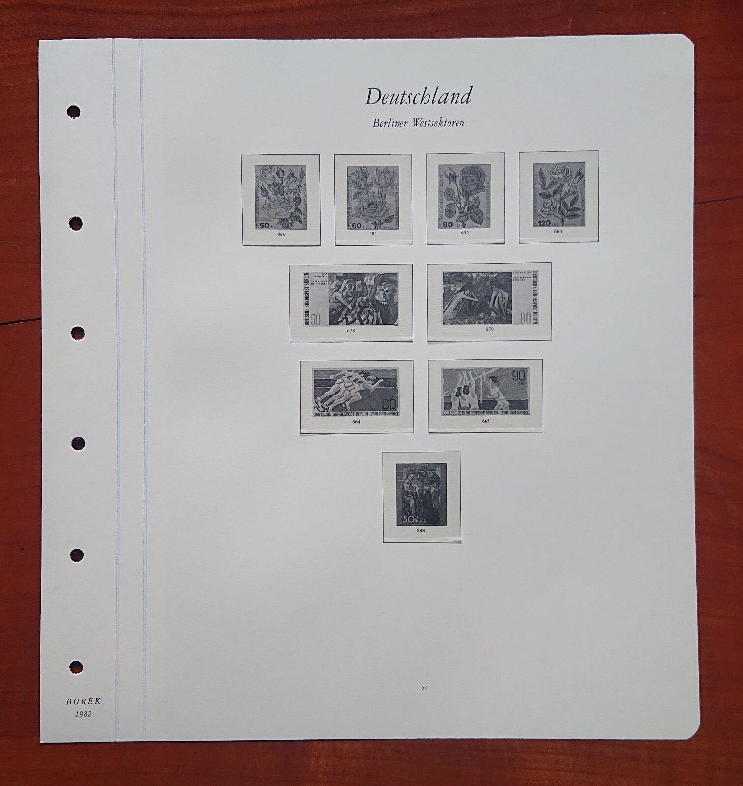 Vordruckblatt Germany Berlin Westsektoren Borek 1982 S.S.52 Plants Sport