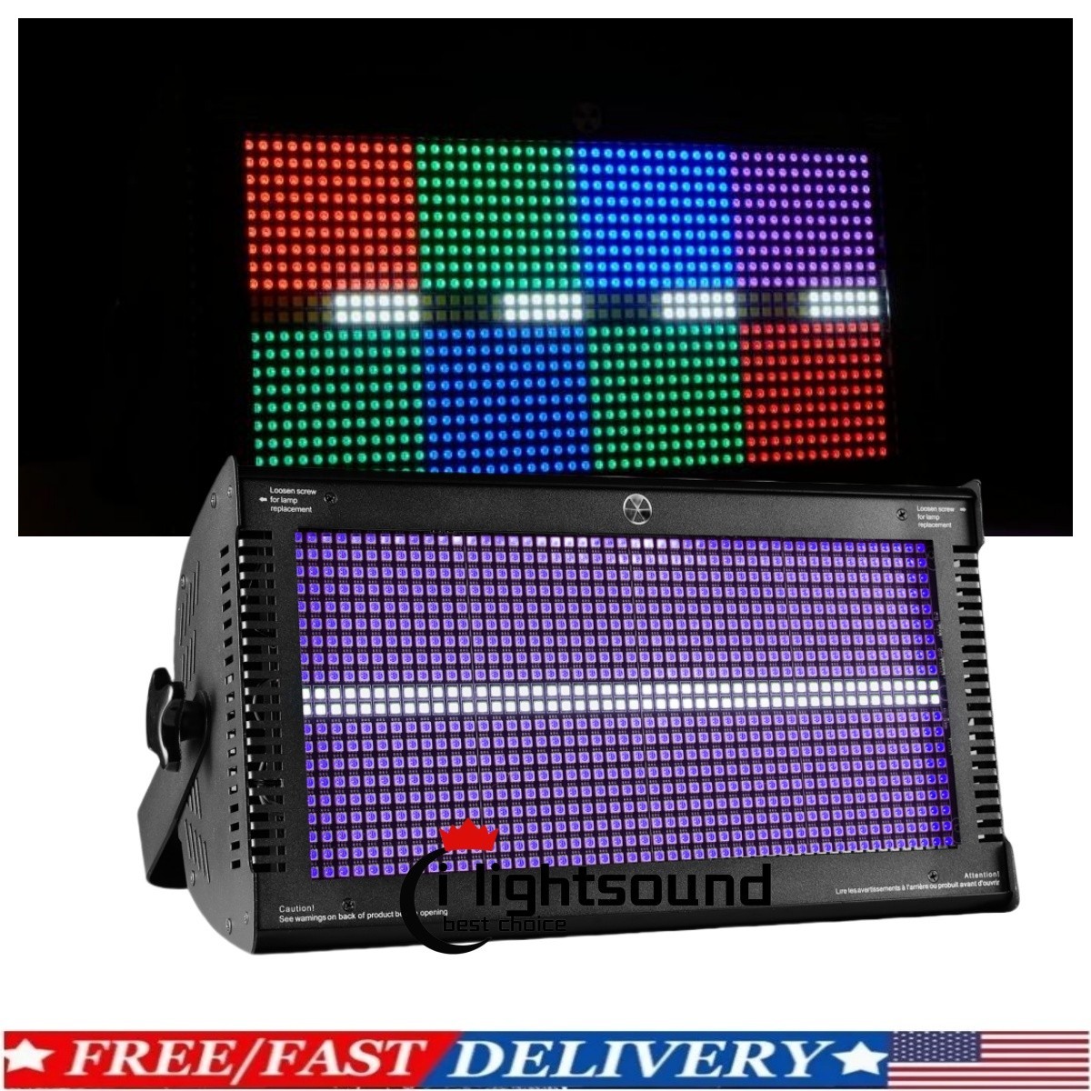 Club Blinder 1000W RGB+Cold White Flash LED Strobe Lighting DMX512 Control