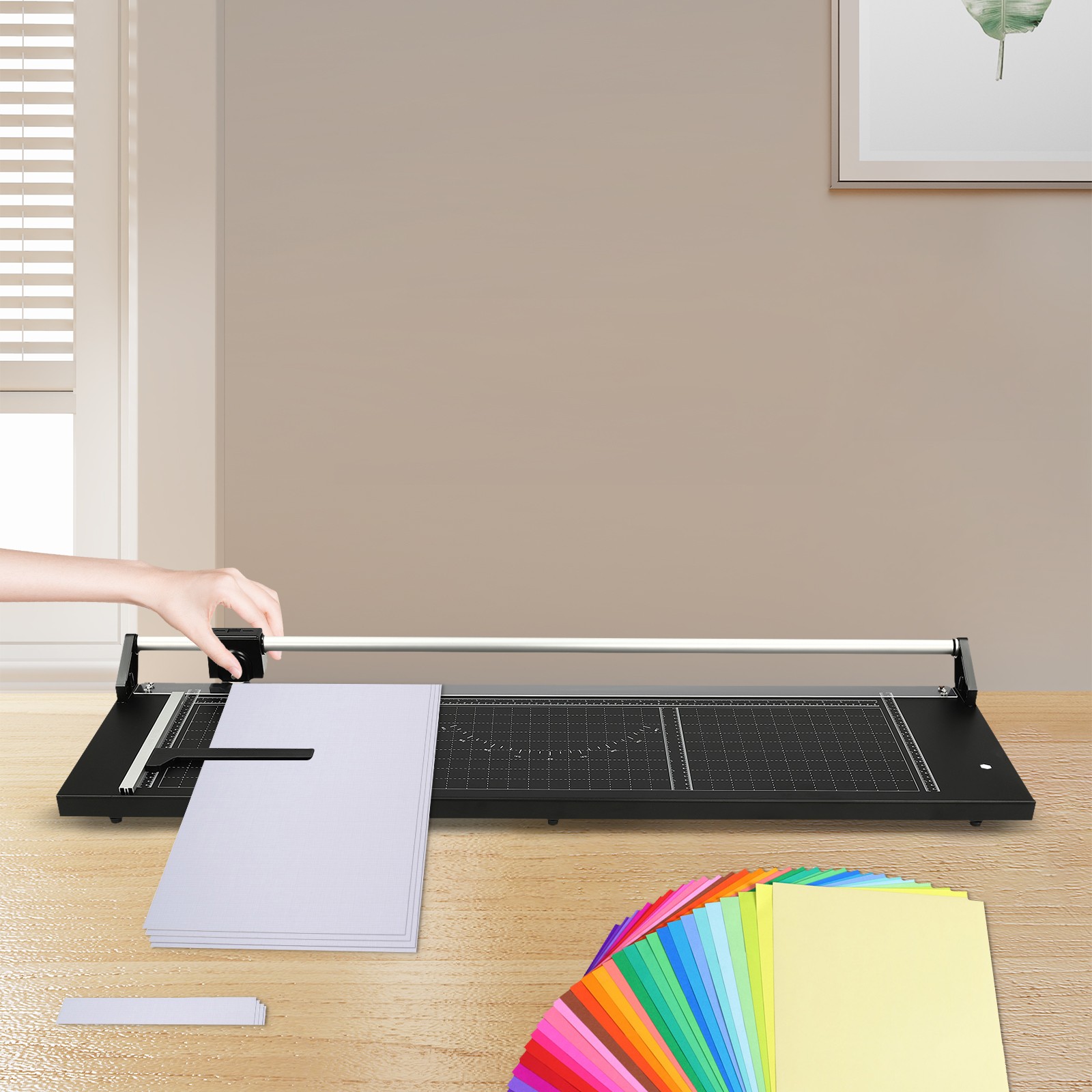 Manual Precision Rotary Paper Trimmer Sharp Photo Paper Cutter+2* Spare Blades