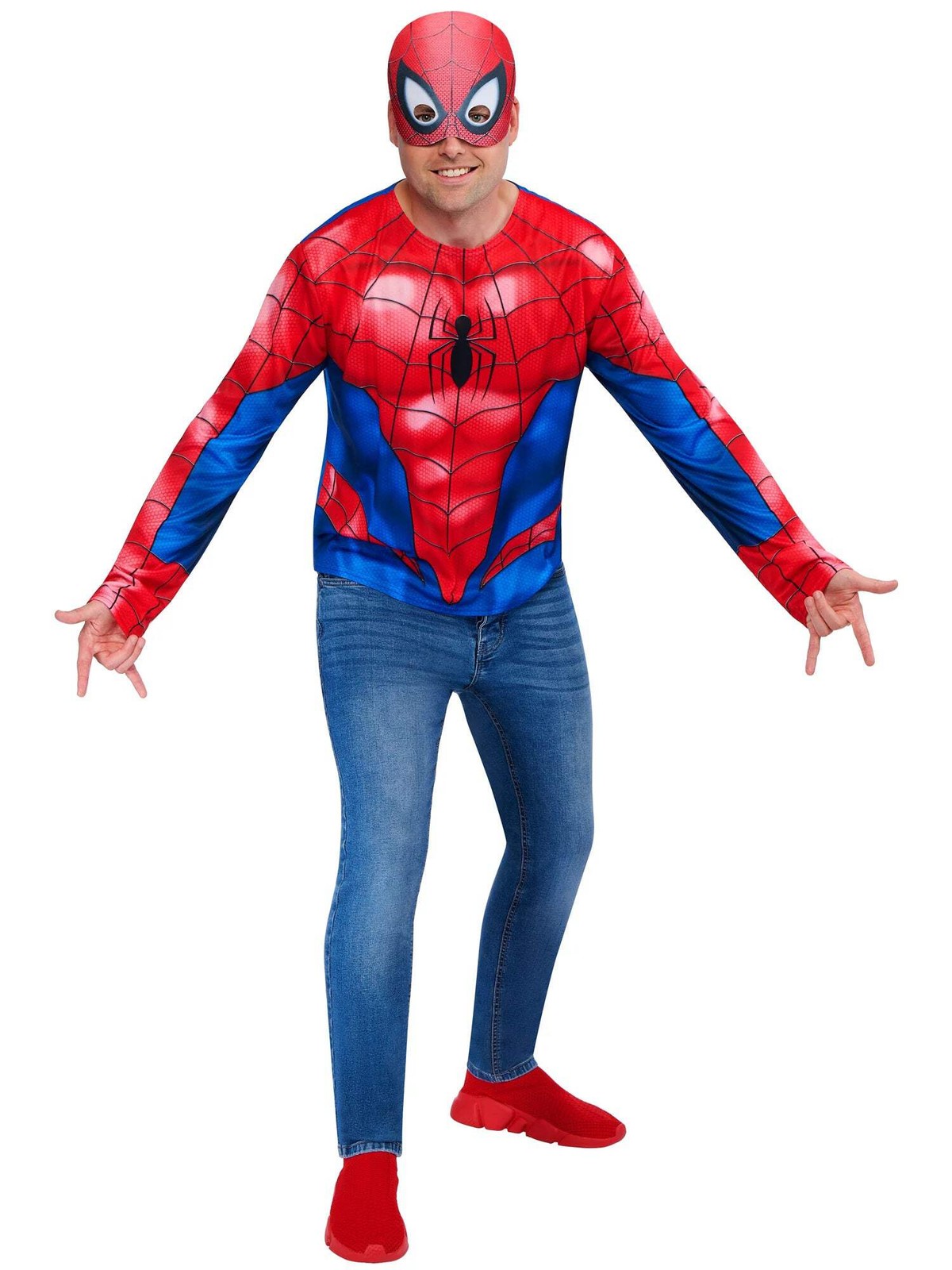 Spider-Man Adult Top and Mask Costume Set